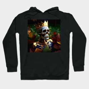 Skeleton in garden with golden crown hiding Hoodie